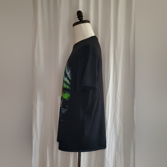 Vtg Timberwolf/Wolf Delta Pro Weight T-shirt Unisex Large Black Neon Psychedelic - Picture 3 of 8